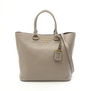 Prada SOFT CALF Tote Bag Leather Beige